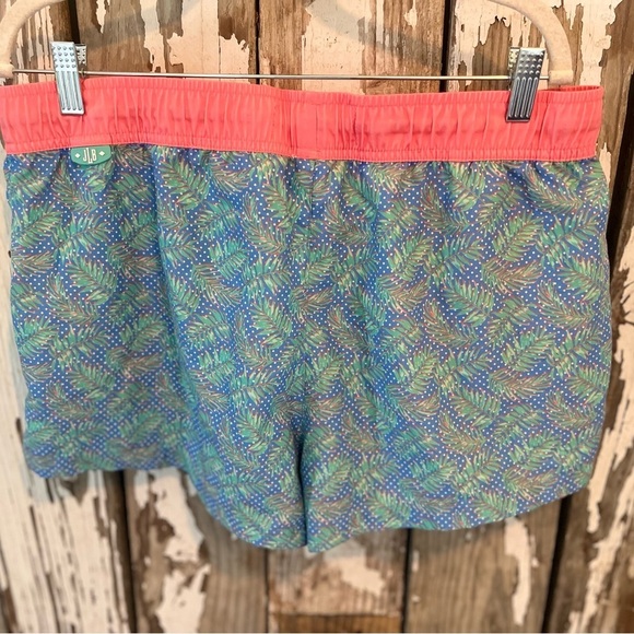 Jadelynn Brooke palm leaf swim shorts size xl pink & blue - Picture 4 of 5